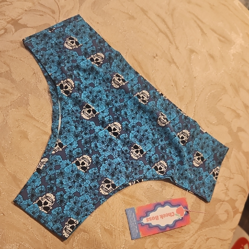 Blue Skull Patterned Cheekboss Panties